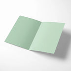 Open light green card - blank on the inside
