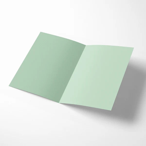 Open light green card - blank on the inside